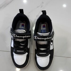 Champion Kids Black and White Velcro Sneakers